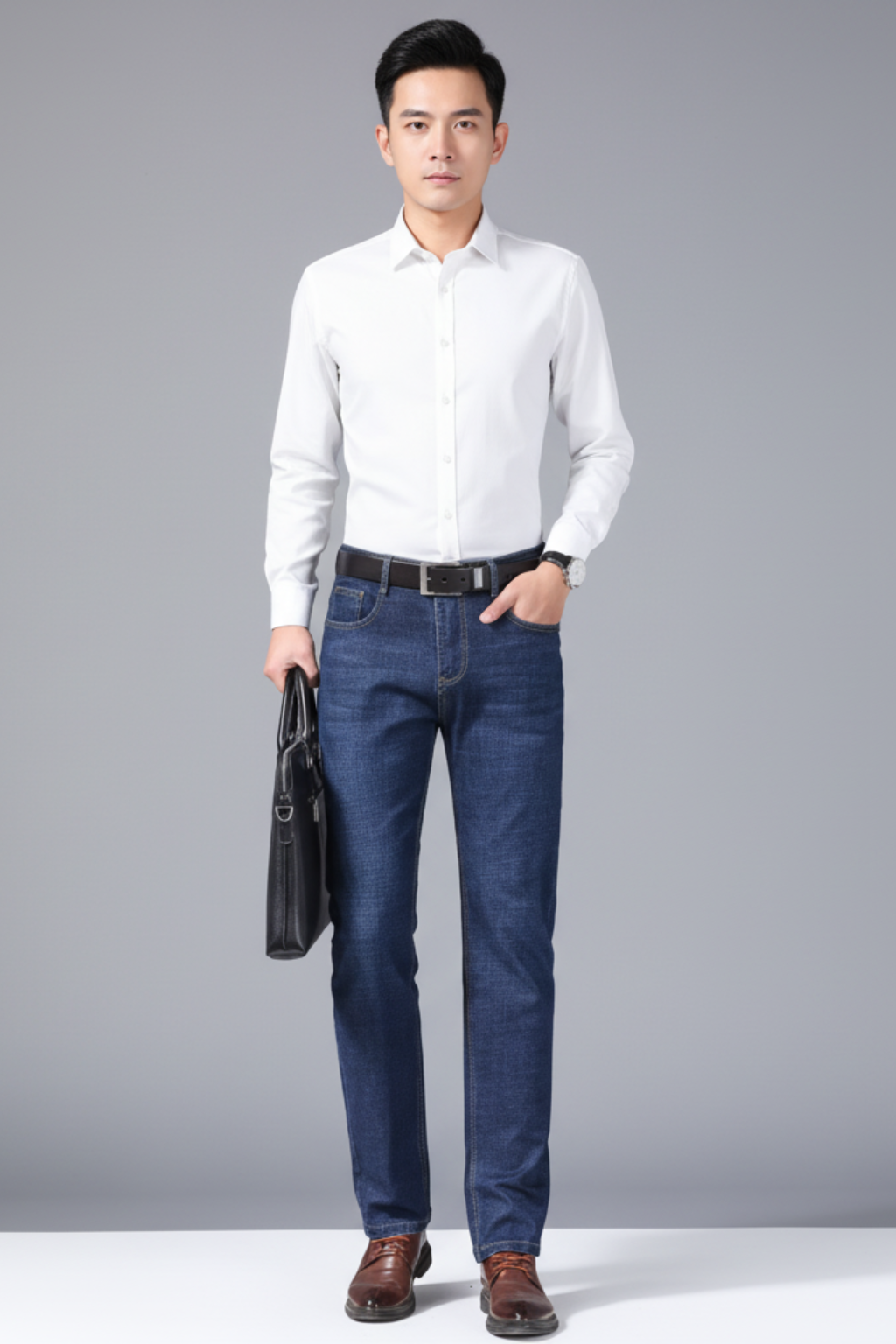 Men’s Classic Slim Fit Jeans - Soft Black Straight Denim