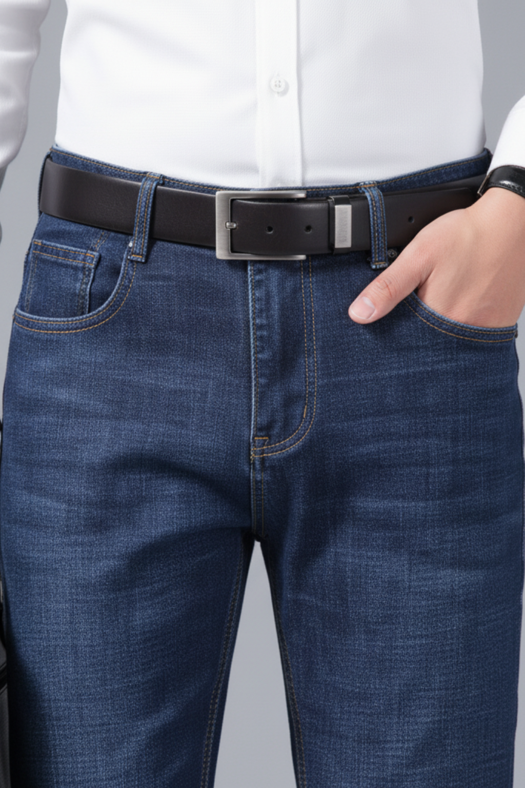 Men’s Classic Slim Fit Jeans - Soft Black Straight Denim