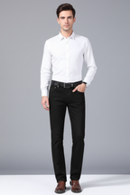 Men’s Classic Slim Fit Jeans - Soft Black Straight Denim