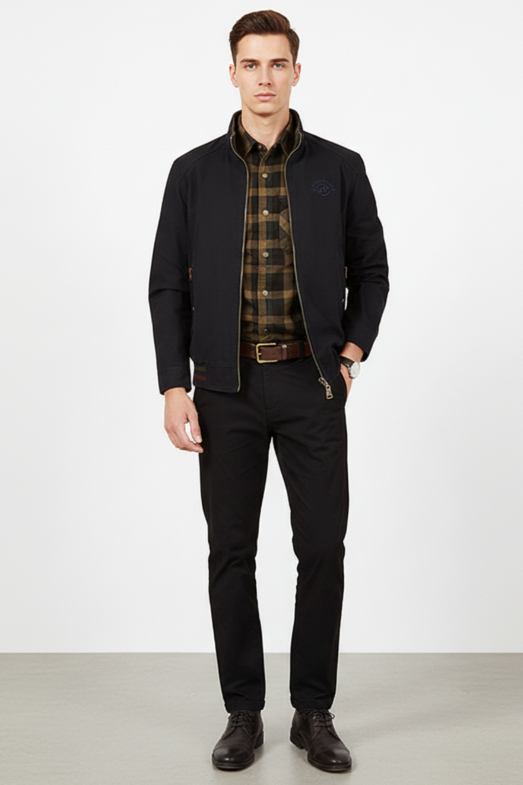 Men’s Loose Fit Stand Collar Jacket