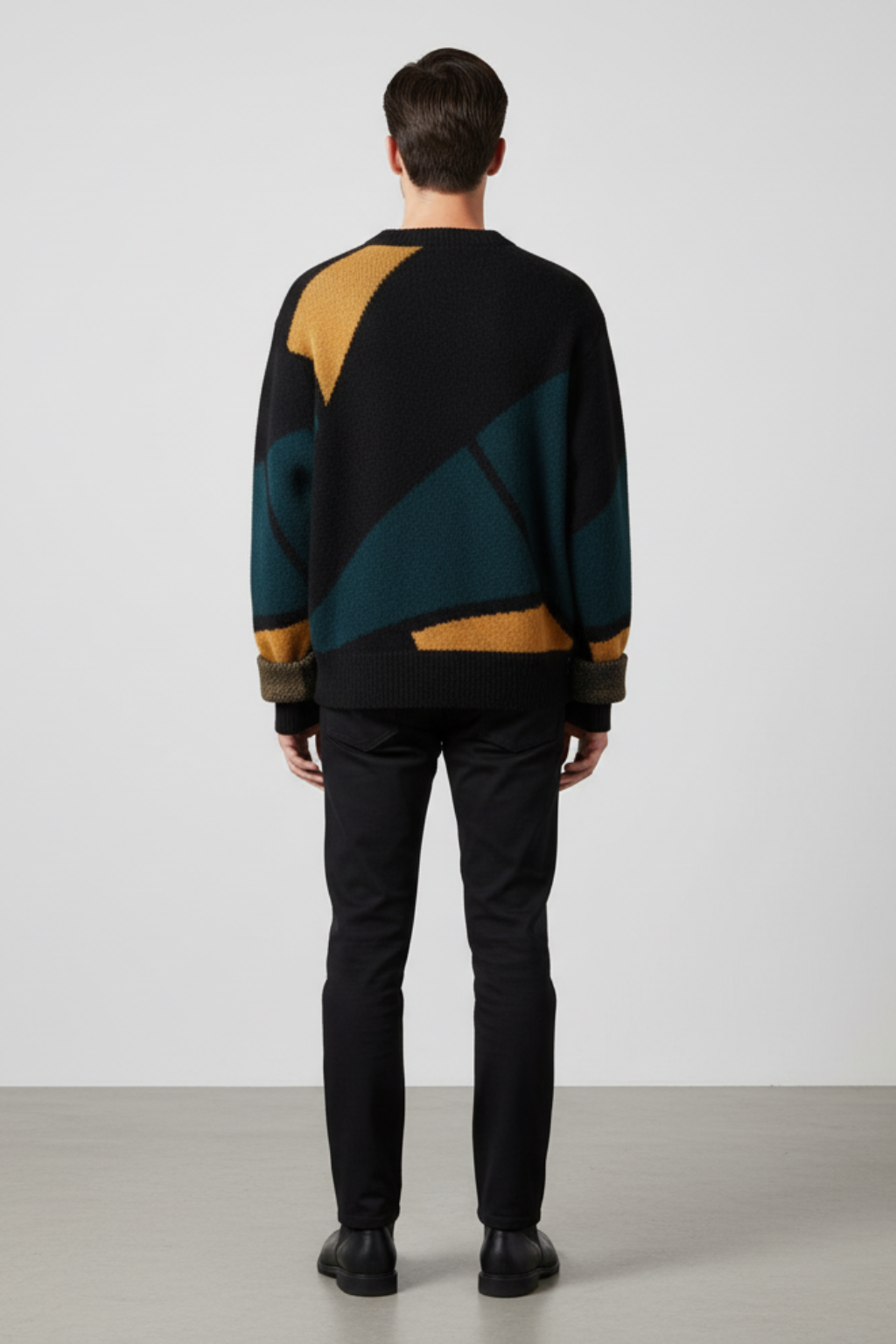 Men’s Thick Cotton Round Neck Sweater - Hefty Knit Layer for Cooler Days