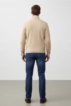 Men’s Wool-Blend Quarter-Zip Sweater - Elevated Layering Piece