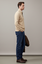 Men’s Wool-Blend Quarter-Zip Sweater - Elevated Layering Piece