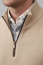 Men’s Wool-Blend Quarter-Zip Sweater - Elevated Layering Piece