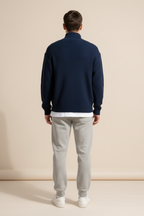 Men’s Wool Blend Half Zip Sweater - Classic Style with Modern Warmth