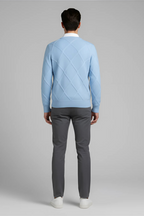 Men’s Wool Blend Sweater - Ribbed Crew Neck Regular Fit Pullover