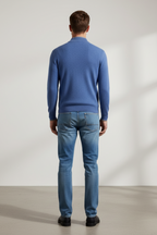 Men’s Zip Up Sweater - Knit Pullover with Ribbed Cuffs
