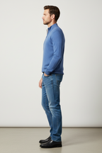 Men’s Zip Up Sweater - Knit Pullover with Ribbed Cuffs