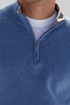 Men’s Zip Up Sweater - Knit Pullover with Ribbed Cuffs