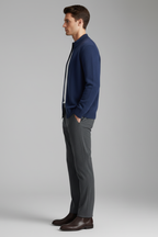 Men’s Zipper Mock Neck Long Sleeve Cardigan - Knitwear for Autumn and Winter