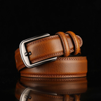 Men’s Vintage Leather Belt Double Pin Buckle Premium Design