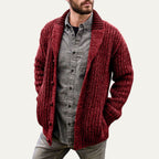The Siracusa Men’s Chunky Knit Shawl Collar Cardigan