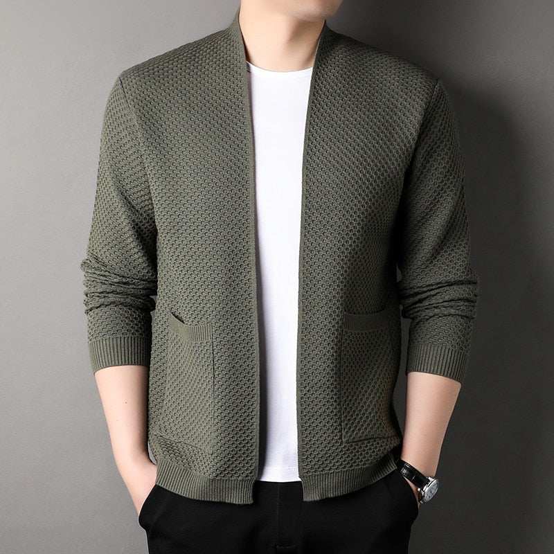 Danny | Men's Open Front Textured Knit Cardigan