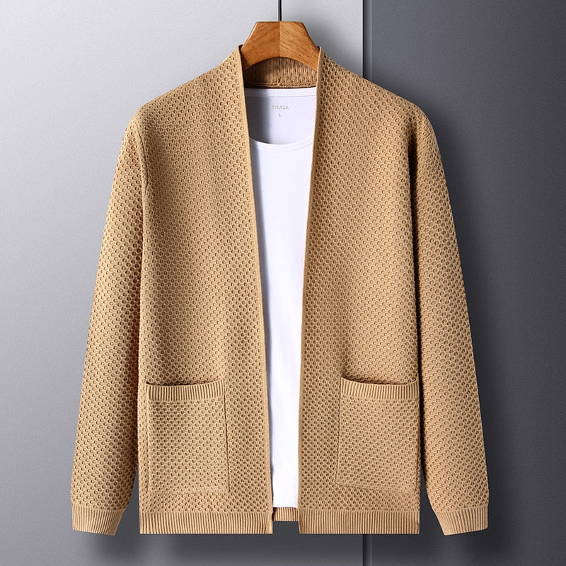 Danny | Men's Open Front Textured Knit Cardigan