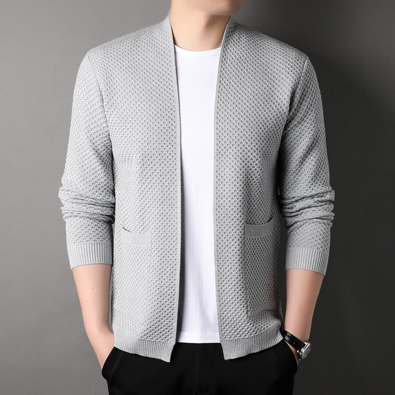 Danny | Men's Open Front Textured Knit Cardigan