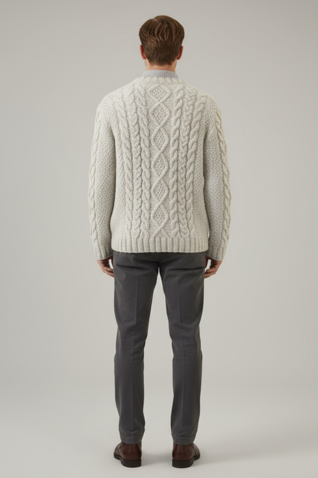 Men’s Solid Colour Neck Sweater - Classic Everyday Layer