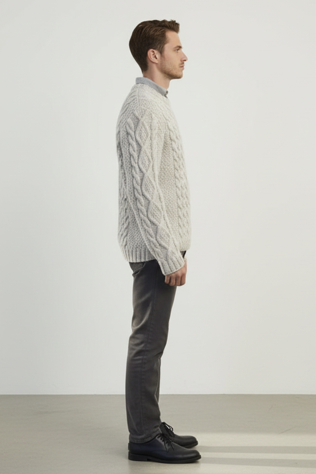 Men’s Solid Colour Neck Sweater - Classic Everyday Layer