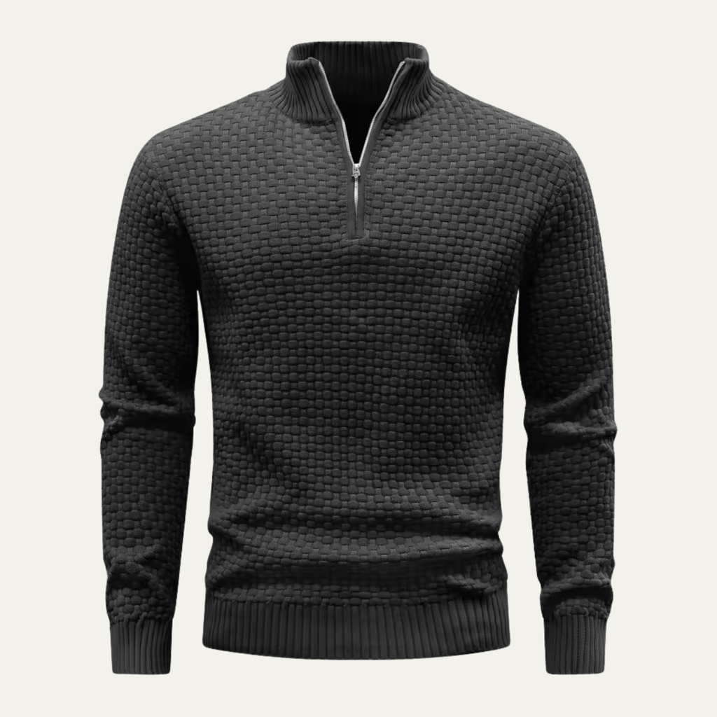 The Camogli Casual Half Zip Textured Knit Men’s Jumper