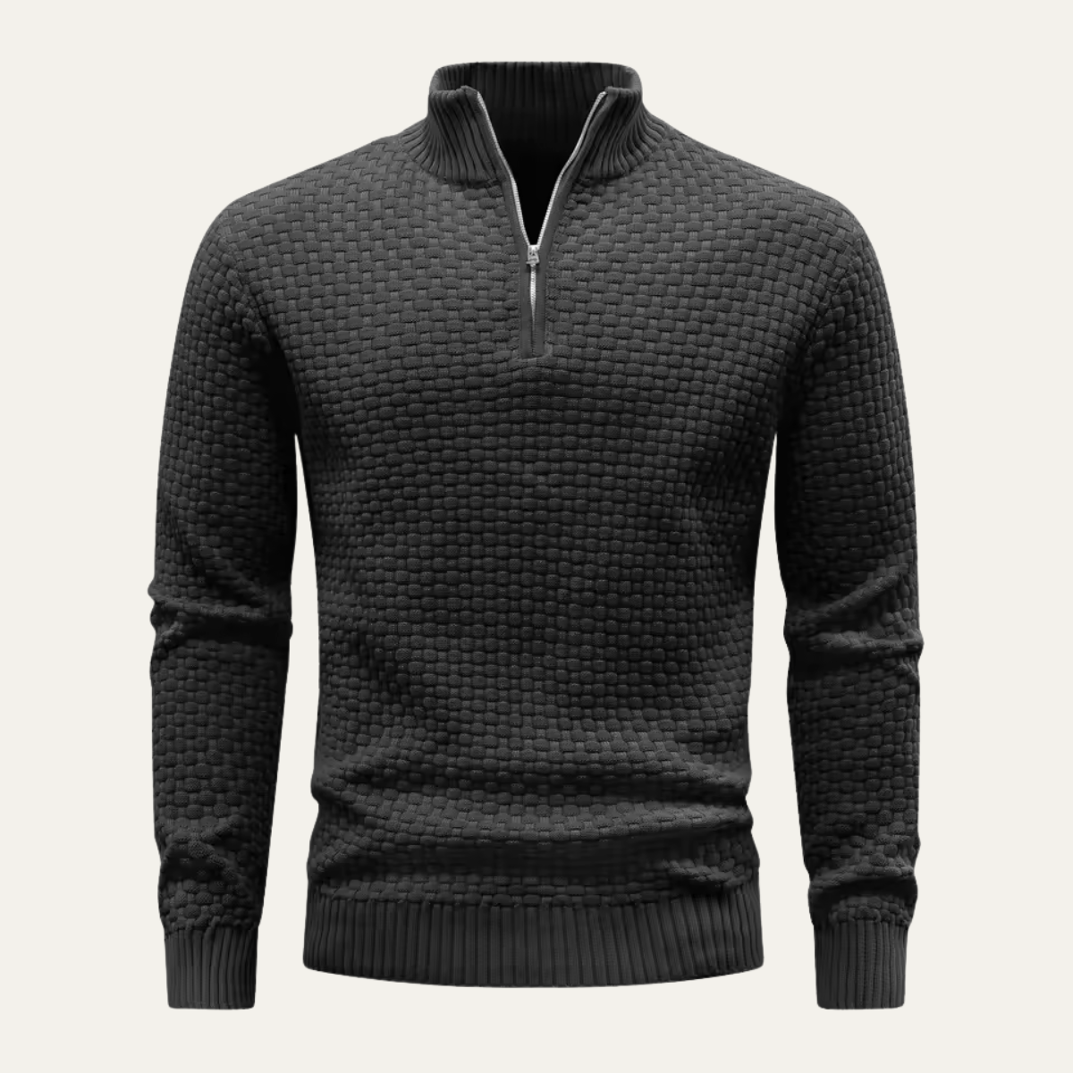 The Camogli Casual Half Zip Textured Knit Men’s Jumper