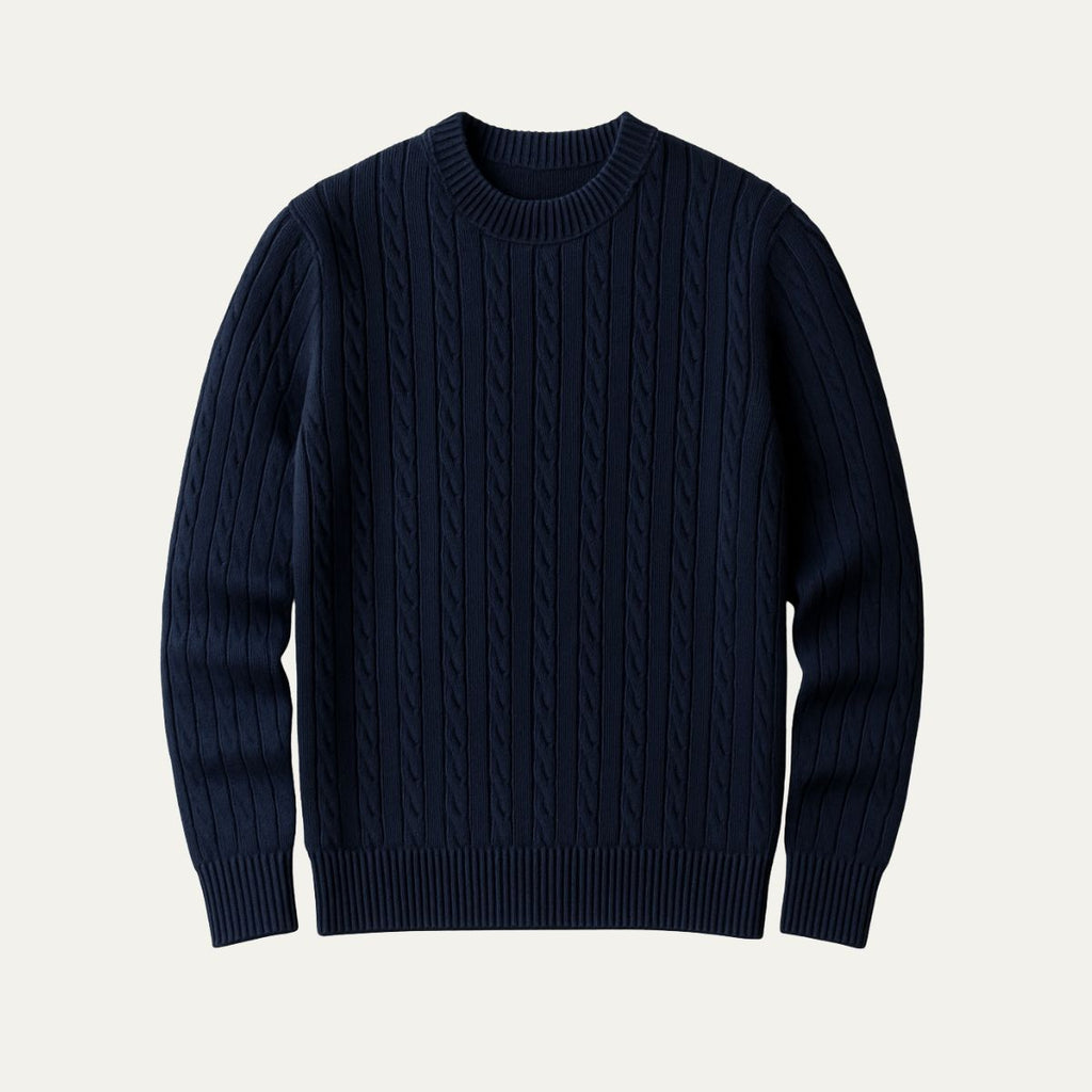 The Versailles Cashmere Merino Wool Knit Jumper for Men - Navy Blue