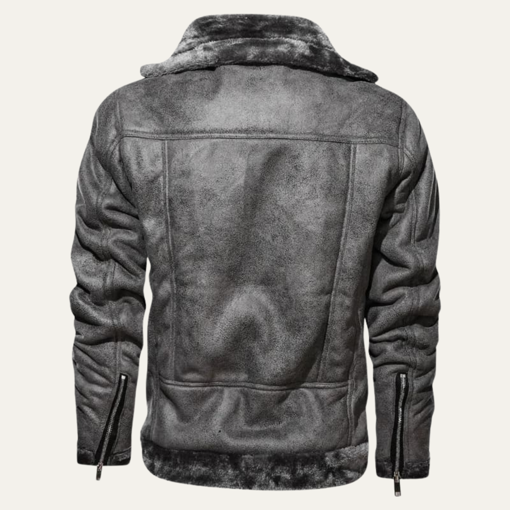 The Cervinia Men’s Winter Fleece Aviator Leather Jacket