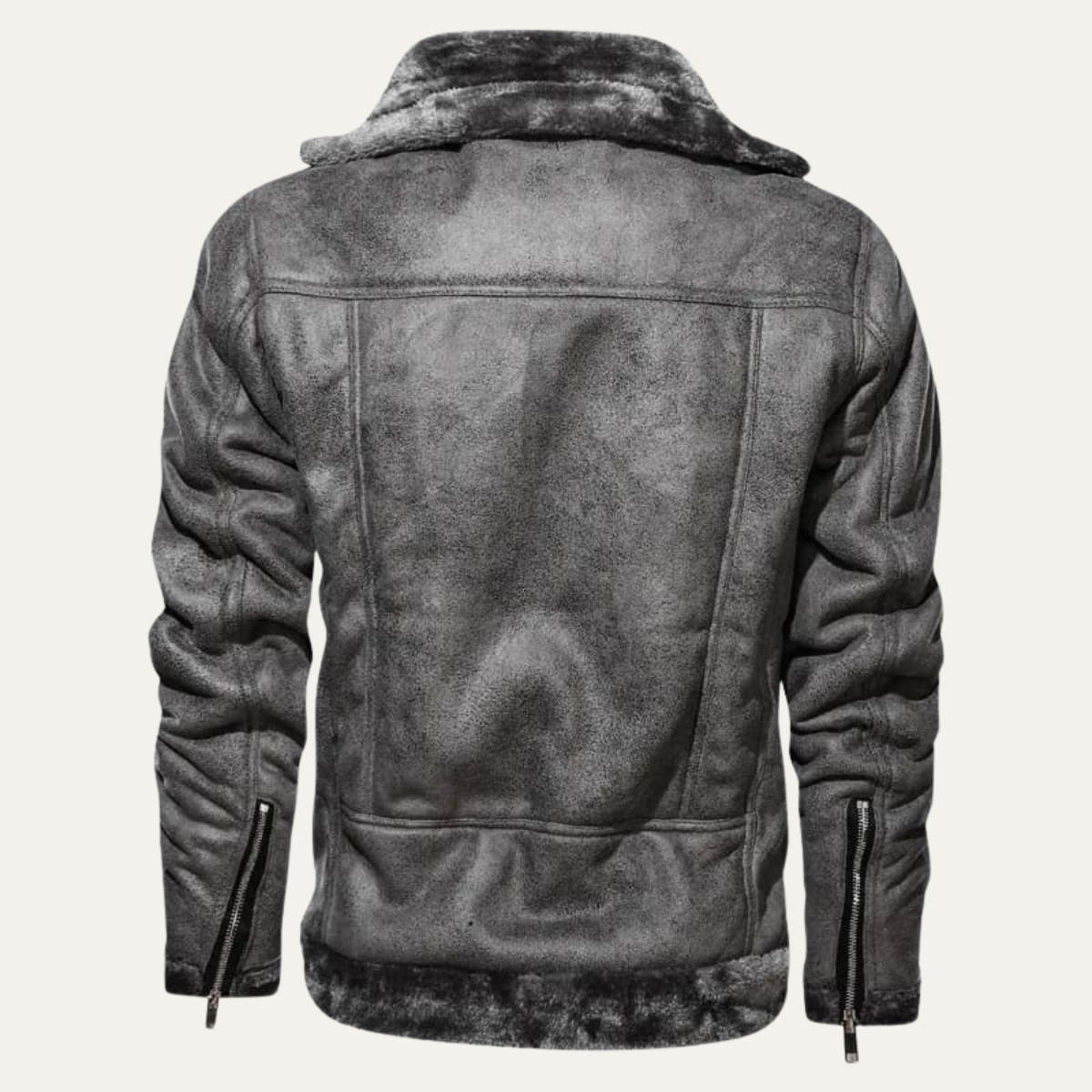 The Cervinia Men’s Winter Fleece Aviator Leather Jacket