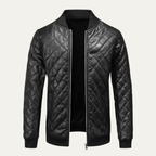 The Colfosco Men’s Winter Quilted Leather Bomber Jacket