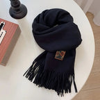 The Marais Cashmere Merino Scarf for Men - Black