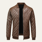 The Colfosco Men’s Winter Quilted Leather Bomber Jacket