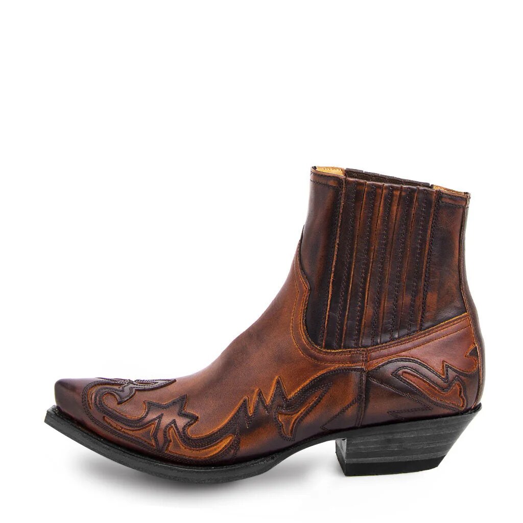 Carlo | Men’s Vintage Cowboy Boots With Decorative Stitching