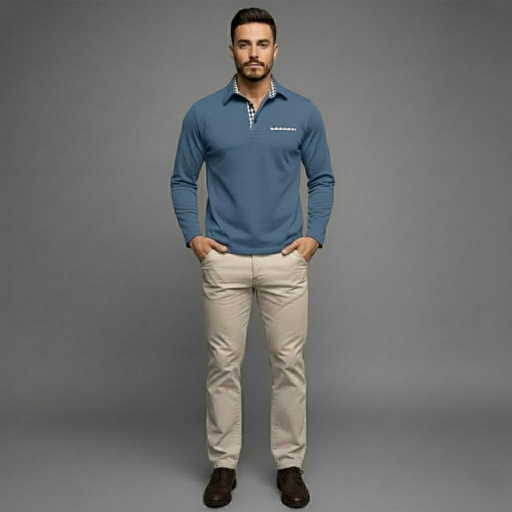 Ethan | Men's Long Sleeve Winter Polo Shirt