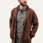 The Siracusa Men’s Chunky Knit Shawl Collar Cardigan