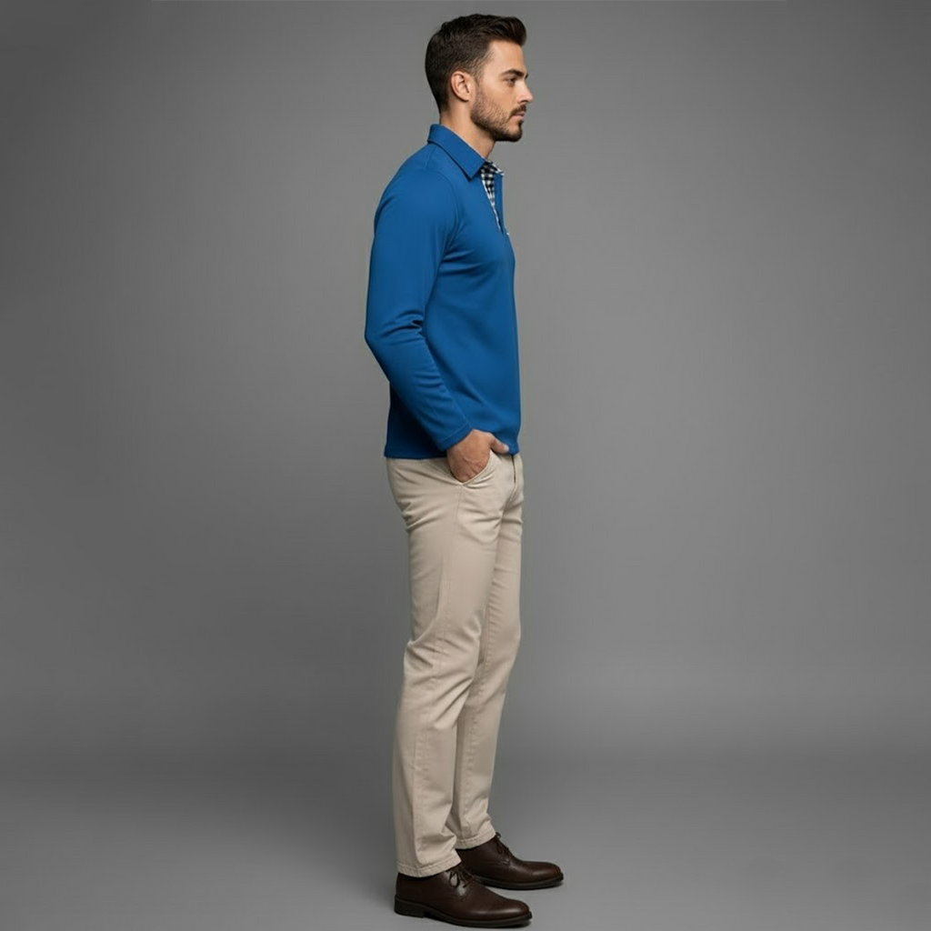 Ethan | Men's Long Sleeve Winter Polo Shirt