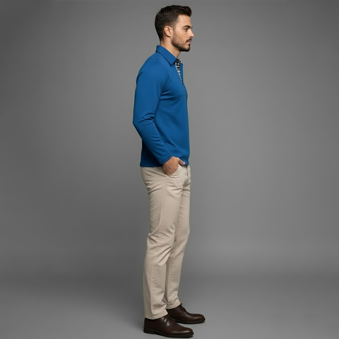 Ethan | Men's Long Sleeve Winter Polo Shirt