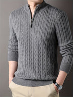 Carlo | Men's Ribbed Half Zip Knit Sweater