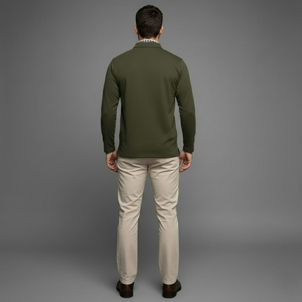 Ethan | Men's Long Sleeve Winter Polo Shirt
