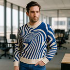 The Paris Men's Merino Wool Jumper - Premium Jacquard Knit