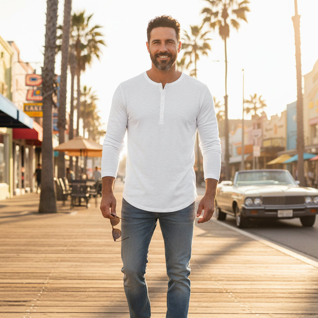 The Cromwell Long Sleeve Cotton Polo for Men