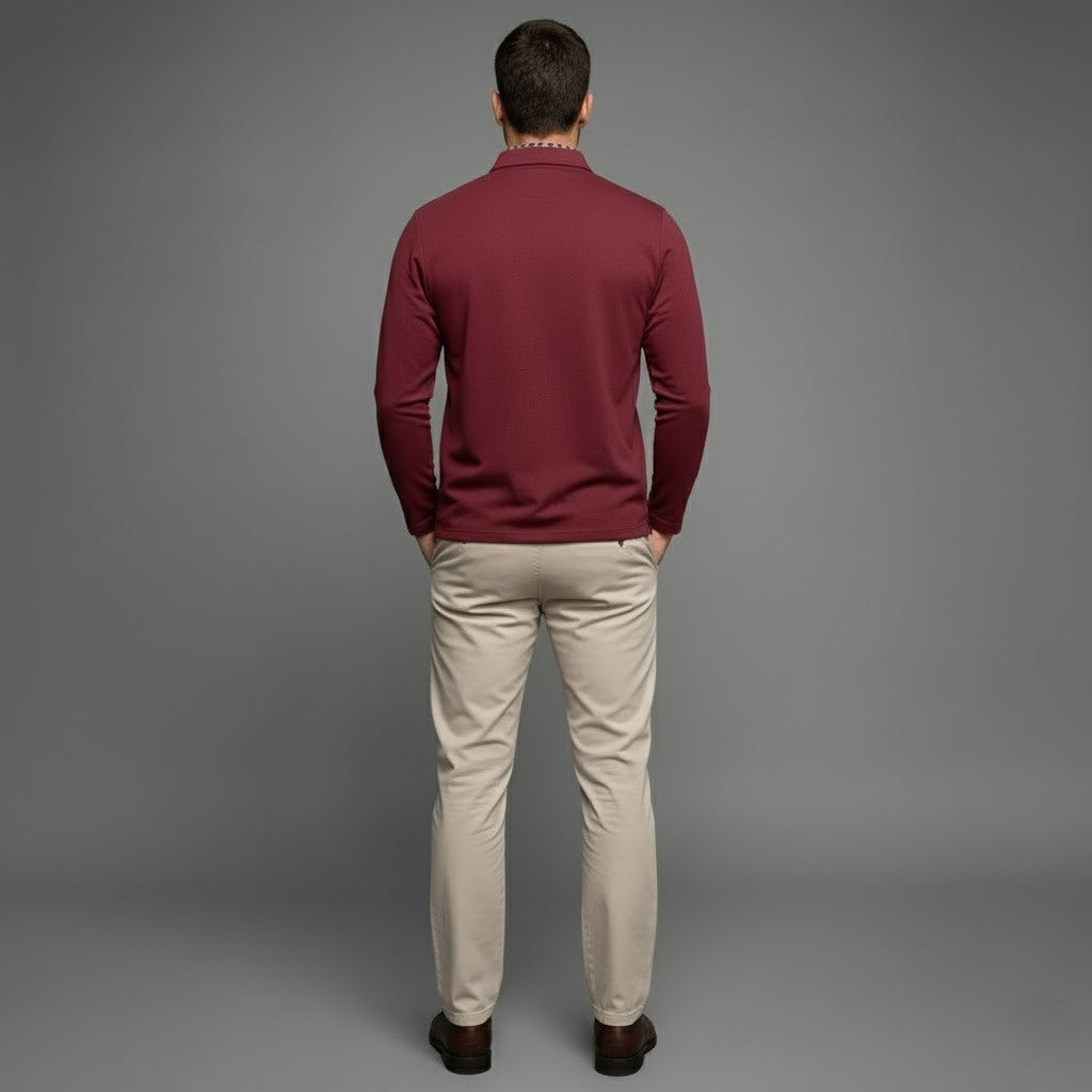Ethan | Men's Long Sleeve Winter Polo Shirt