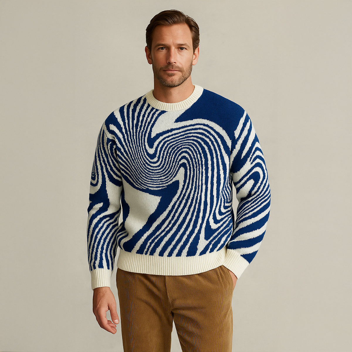 The Paris Men's Merino Wool Jumper - Premium Jacquard Knit