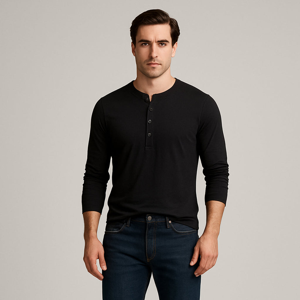 The Cromwell Long Sleeve Cotton Polo for Men