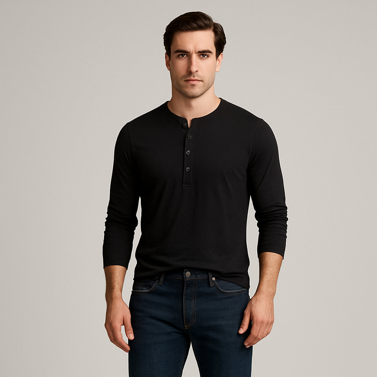The Cromwell Long Sleeve Cotton Polo for Men