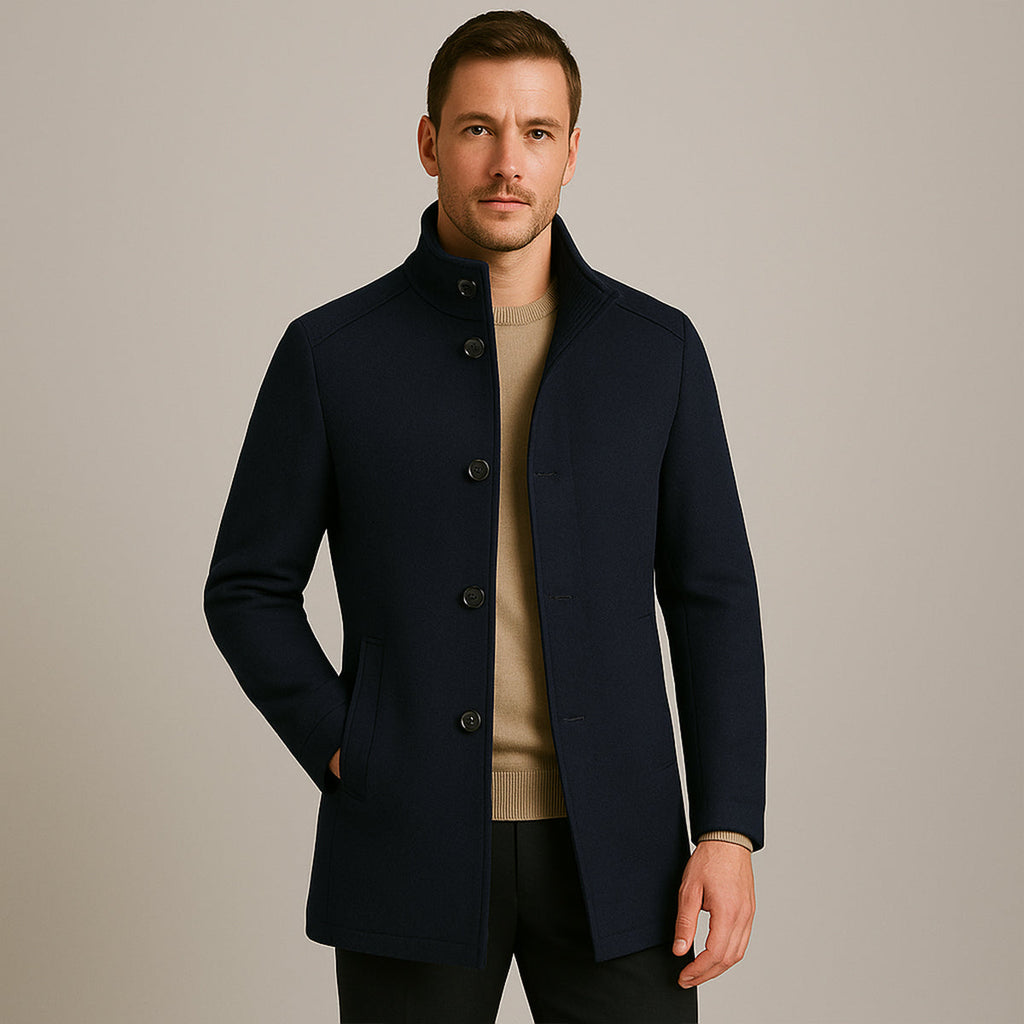 The Broadway Men's Wool Blend Classic Trench Coat