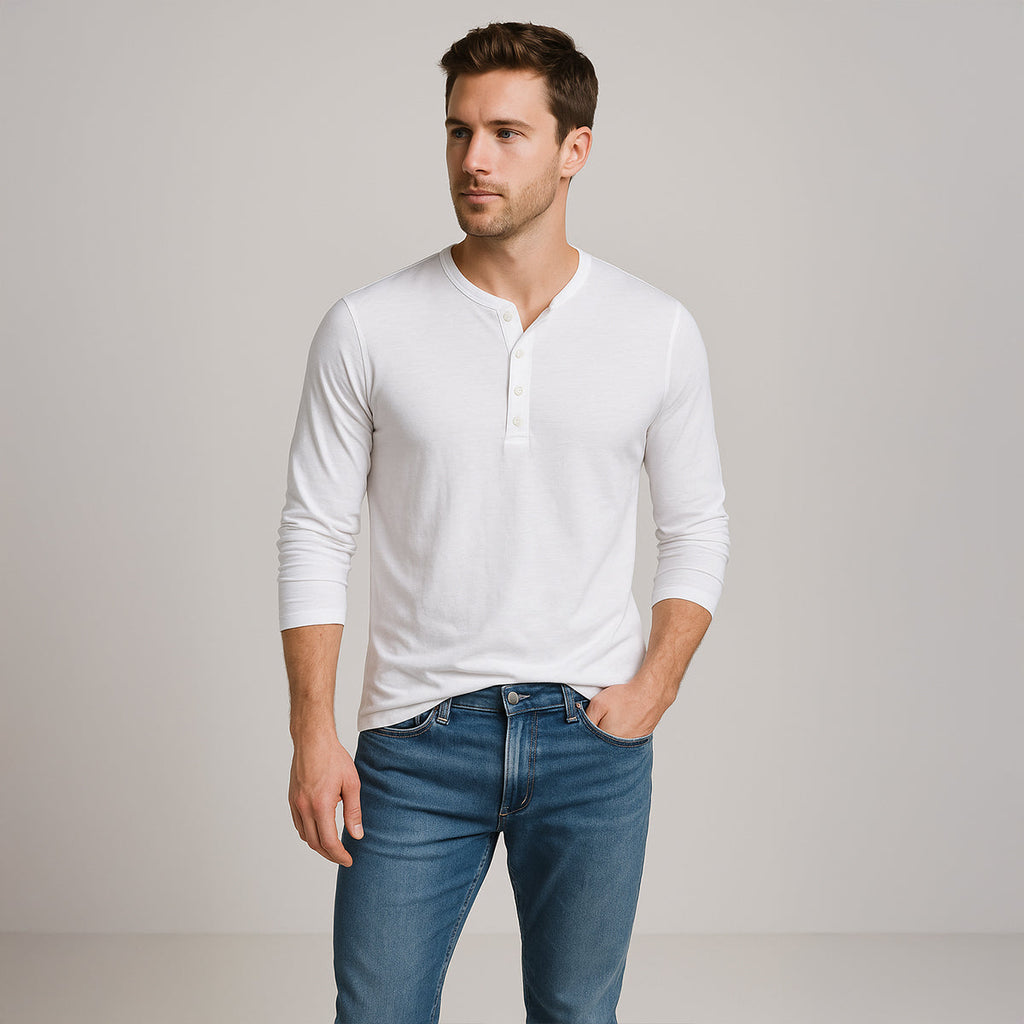 The Cromwell Long Sleeve Cotton Polo for Men