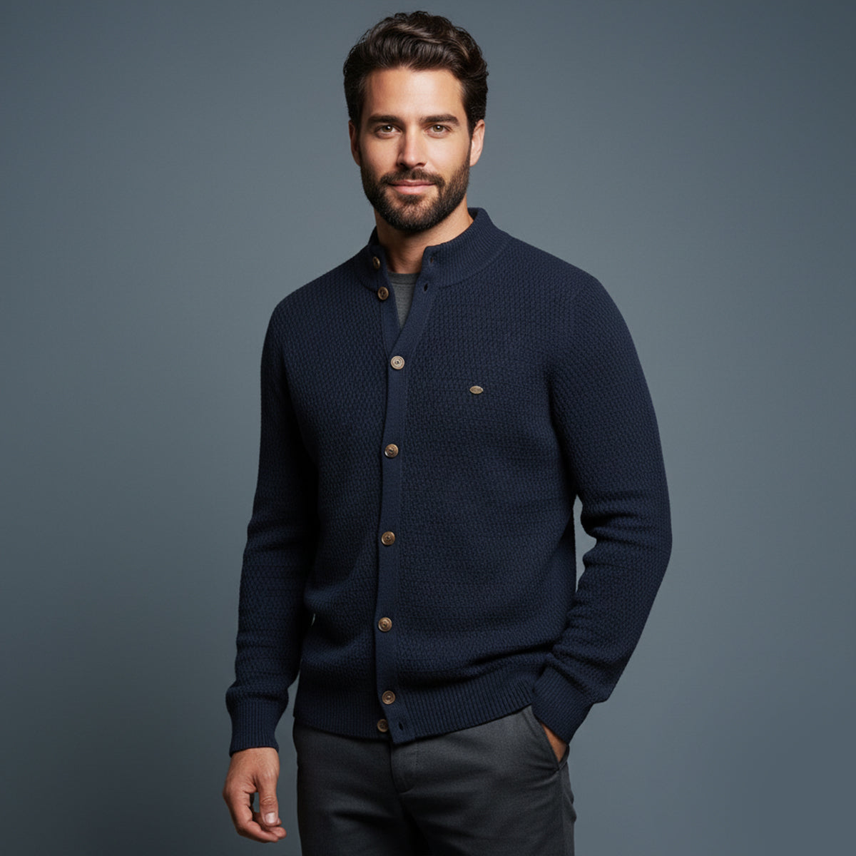 The Caernarfon Casual Button Up Knitted Men's Cardigan