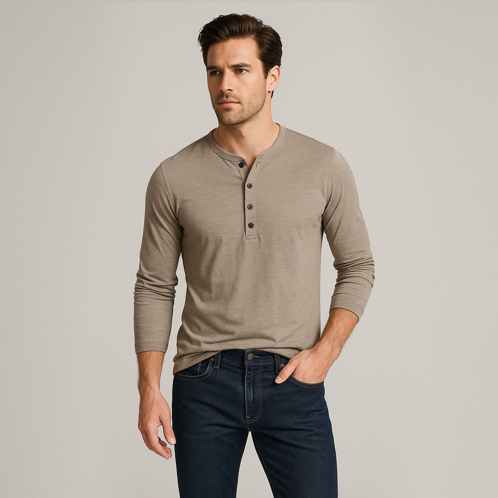 The Cromwell Long Sleeve Cotton Polo for Men