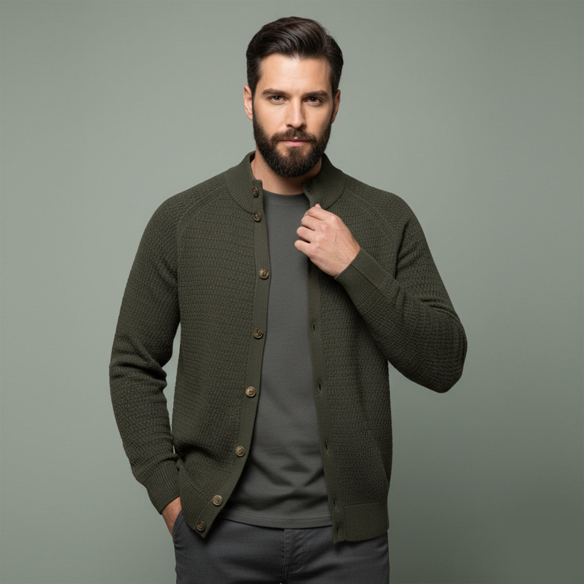 The Caernarfon Casual Button Up Knitted Men's Cardigan